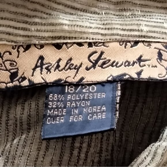 Ashley Stewart Plus Size 18/20 Sheer Top Button-Down Gold Blouse Long Sleeve - Picture 7 of 8